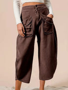 BiBi Pocket Full of Comfort Washed Terry Vintage Crop Pants-Women's Pants-Shop Z & Joxa