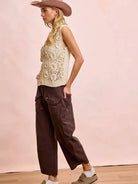 BiBi Pocket Full of Comfort Washed Terry Vintage Crop Pants-Women's Pants-Shop Z & Joxa