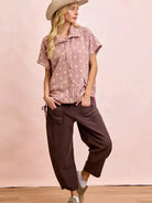 BiBi Pocket Full of Comfort Washed Terry Vintage Crop Pants-Women's Pants-Shop Z & Joxa