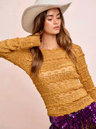 BiBi Ruffle Up Mardi Gras Flower Lace Top in Mustard-Women's Shirts & Tops-Shop Z & Joxa
