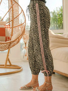 BiBi Run Wild Leopard Joggers With Side Line Drawstrings-Women's Pants-Shop Z & Joxa