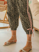 BiBi Run Wild Leopard Joggers With Side Line Drawstrings-Women's Pants-Shop Z & Joxa