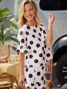 BiBi Sweet Spot Ruffled Polka Dot Shirt and Shorts Set-Women's Sets-Shop Z & Joxa