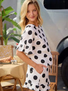 BiBi Sweet Spot Ruffled Polka Dot Shirt and Shorts Set-Women's Sets-Shop Z & Joxa