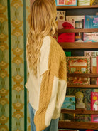 BiBi Uneven Elegance Cable Knit With Hacci Combo Sweater-Women's Shirts & Tops-Shop Z & Joxa