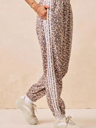 BiBi Wild Side Leopard Track Pants with Side stripes-Women's Pants-Shop Z & Joxa
