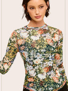 Bloom & Layer Sheer Black Floral Mesh Top-Women's Shirts & Tops-Shop Z & Joxa