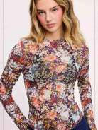 Bloom & Layer Sheer Black Floral Mesh Top-Women's Shirts & Tops-Shop Z & Joxa