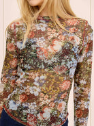 Bloom & Layer Sheer Black Floral Mesh Top-Women's Shirts & Tops-Shop Z & Joxa