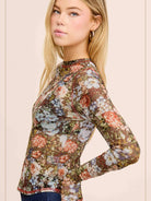 Bloom & Layer Sheer Black Floral Mesh Top-Women's Shirts & Tops-Shop Z & Joxa
