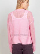 Blush Breeze Eyelet Cardigan by Very J-Women's Shirts & Tops-Shop Z & Joxa