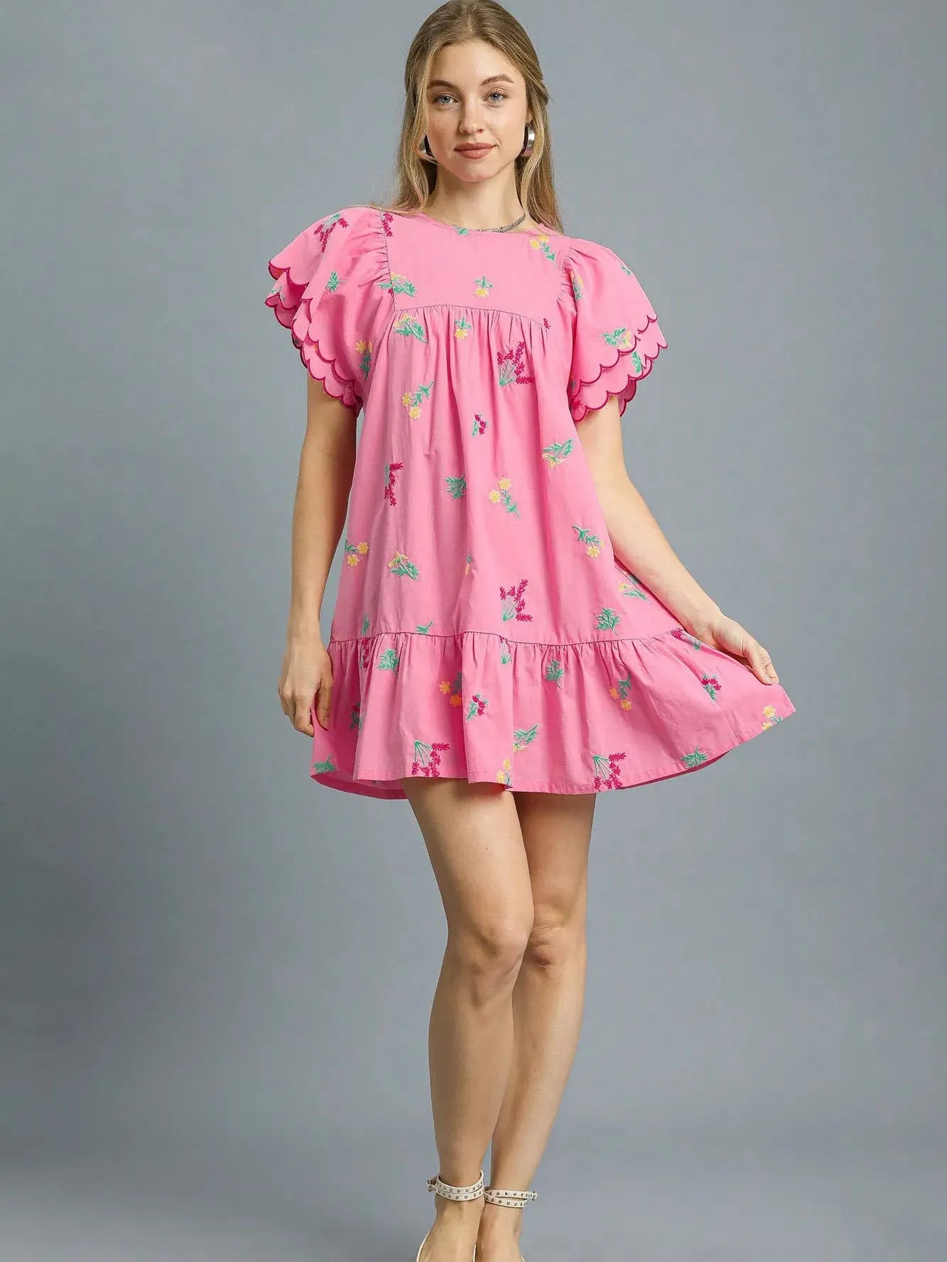Blush Breeze and Daydreams Short Sleeve Floral Mini Dress-Women's Dresses-Shop Z & Joxa