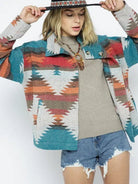 Born to Express Soft and Comfy Aztec Pattern Lightweight Jacket-Women's Clothing-Shop Z & Joxa