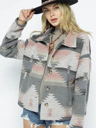 Born to Express Soft and Comfy Aztec Pattern Lightweight Jacket-Women's Clothing-Shop Z & Joxa