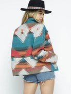 Born to Express Soft and Comfy Aztec Pattern Lightweight Jacket-Women's Clothing-Shop Z & Joxa