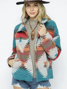 Born to Express Soft and Comfy Aztec Pattern Lightweight Jacket-Women's Clothing-Shop Z & Joxa