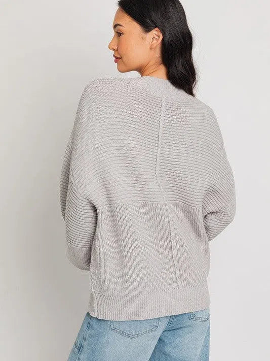 Born to Lead Rib Knit Center Seam Sweater-Women's Clothing-Shop Z & Joxa