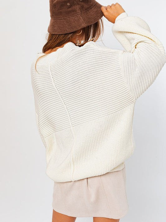 Born to Lead Rib Knit Sweater-Women's Clothing-Shop Z & Joxa