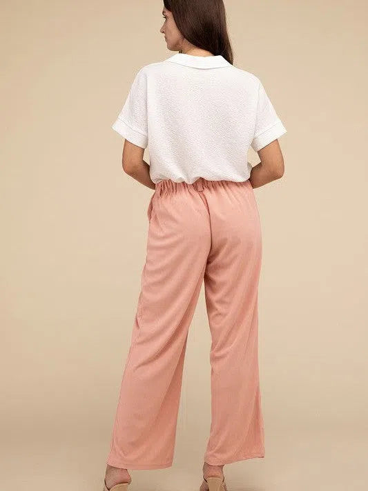 Born to be Real Waffle Trouser Pants-Women's Clothing-Shop Z & Joxa