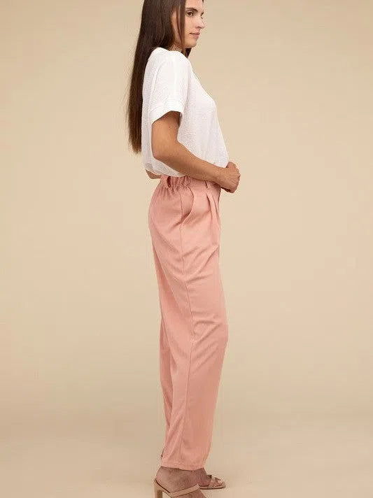 Born to be Real Waffle Trouser Pants-Women's Clothing-Shop Z & Joxa