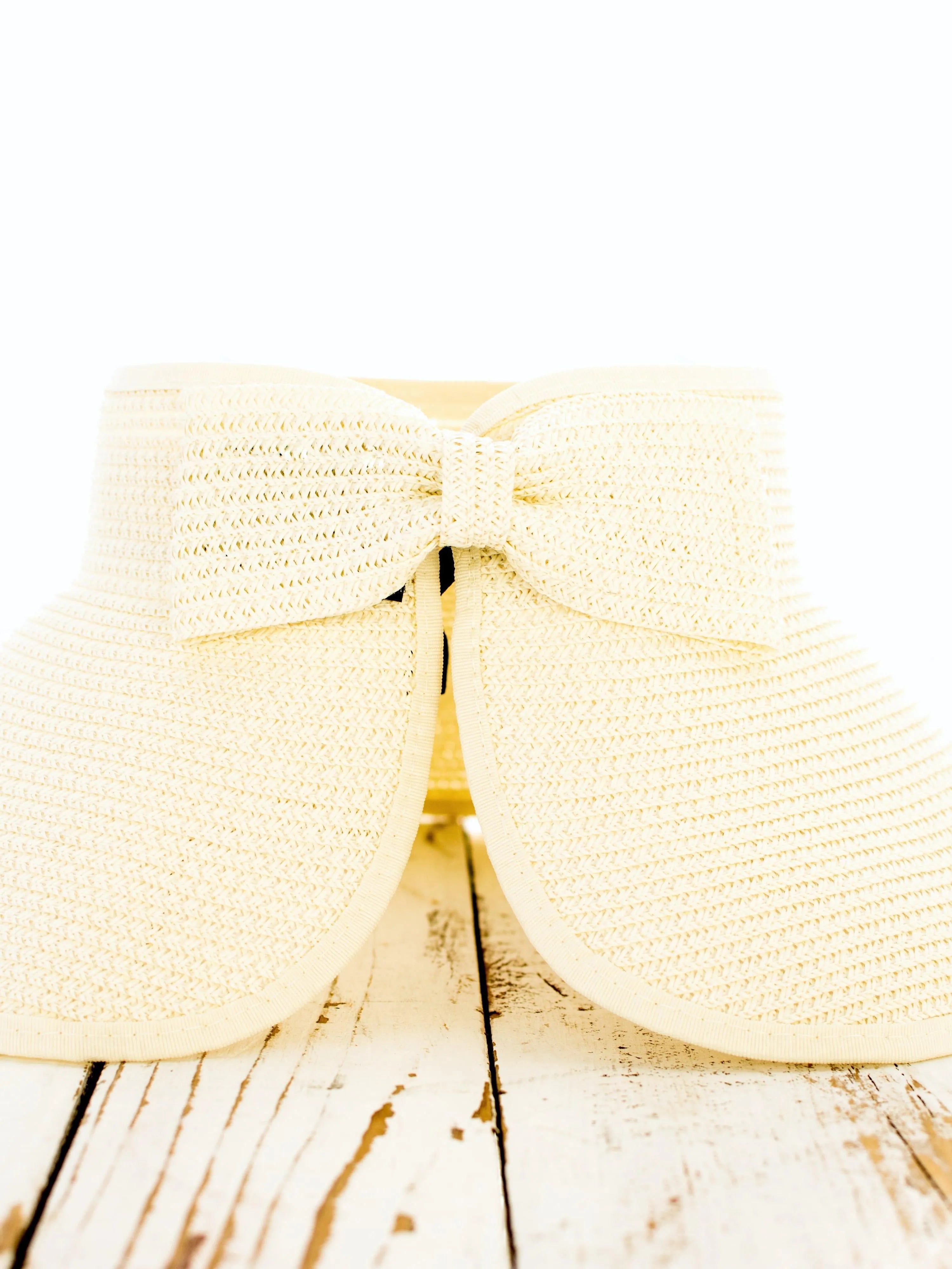 Bow & Go Wide Brim Visor-Women's Accessories-Shop Z & Joxa