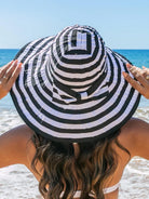 Bow Me Away Striped Bow Accent Sunhat-Women's Accessories-Shop Z & Joxa