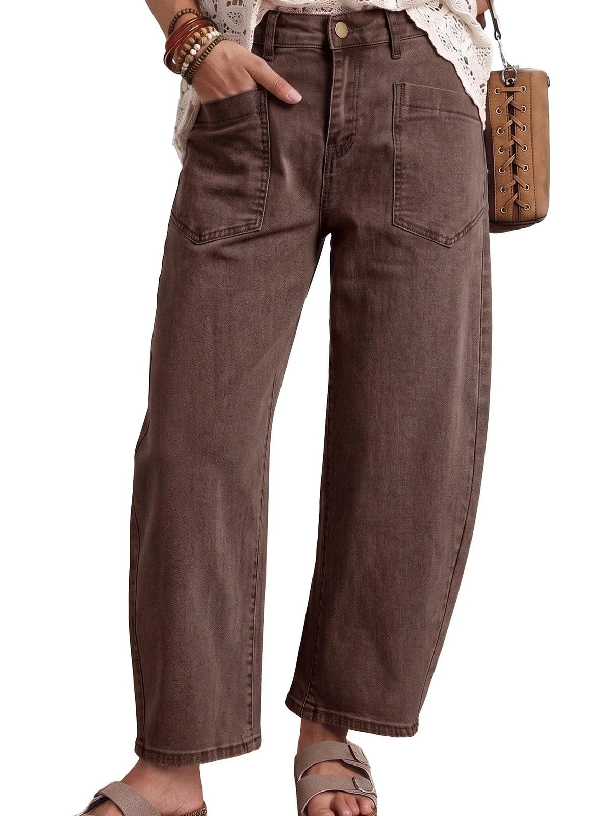 Briar Patch Barrel Jeans with Patch Pockets-Women's Jeans-Shop Z & Joxa