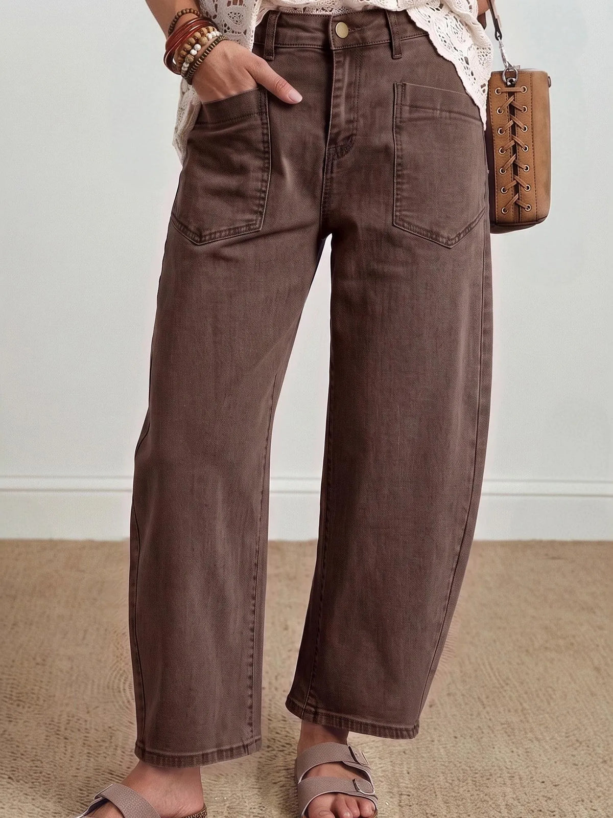 Briar Patch Barrel Jeans with Patch Pockets-Women's Jeans-Shop Z & Joxa