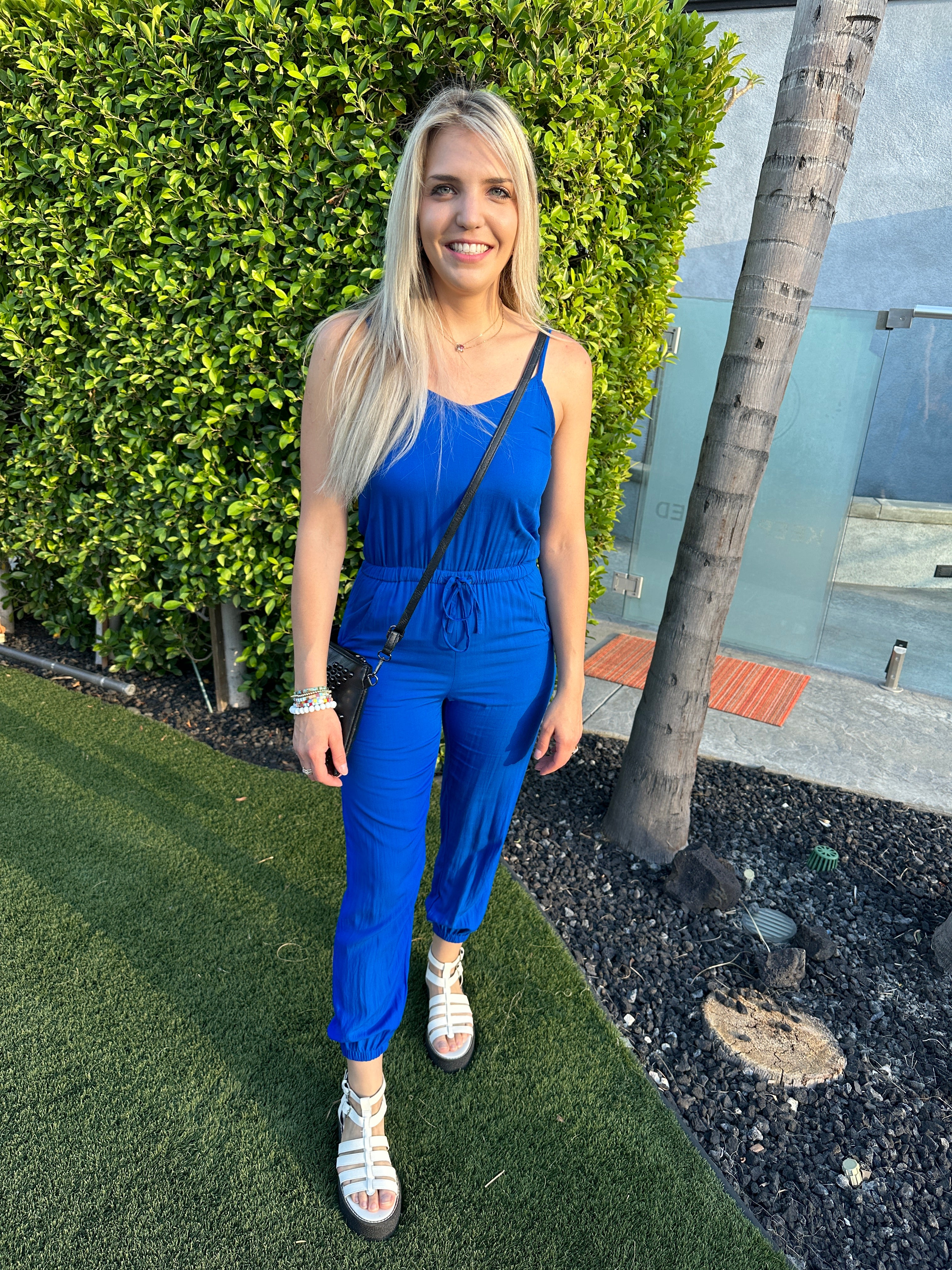 Bright Blue Tank Jumper | Ethical Fashion-Women's Jumpsuits-Shop Z & Joxa