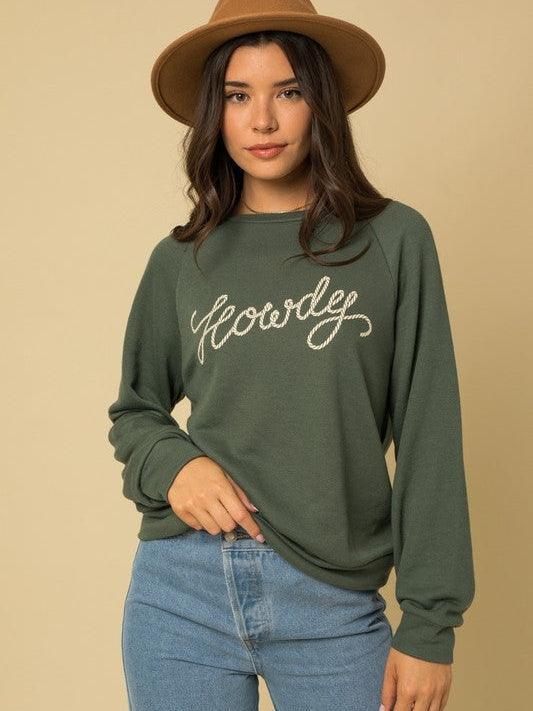 Bring Out Your Western Long Sleeve Howdy Top-Women's Clothing-Shop Z & Joxa