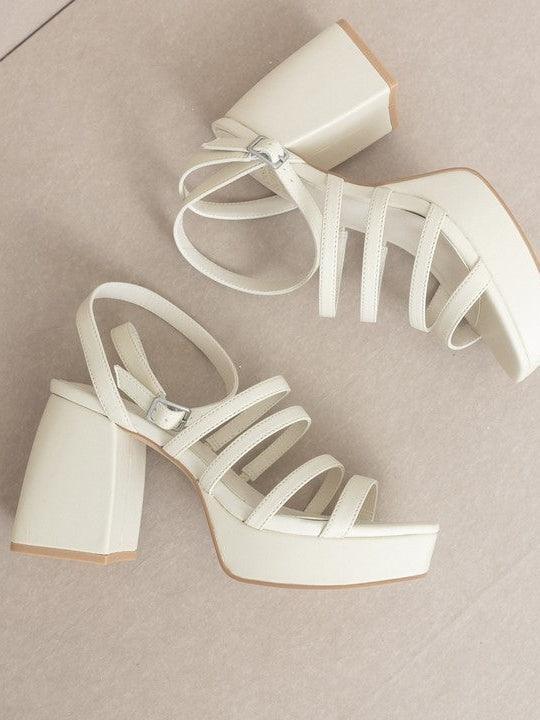 Bubbly Platform Heel Strappy Sandals-Women's Shoes-Shop Z & Joxa