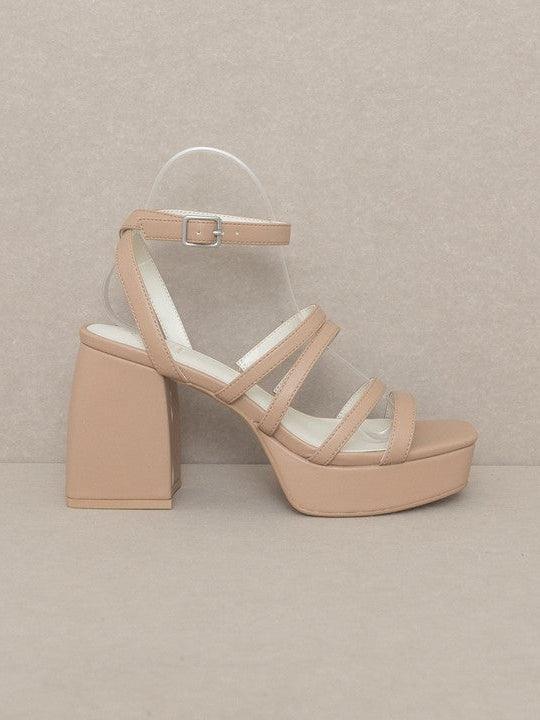 Bubbly Platform Heel Strappy Sandals-Women's Shoes-Shop Z & Joxa