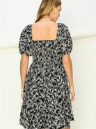 Burning Desire Puff Sleeve Mini Dress-Women's Clothing-Shop Z & Joxa