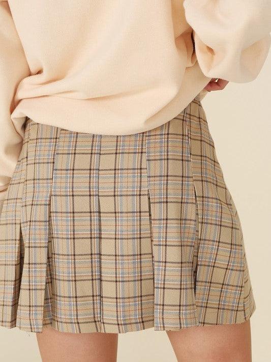 Butter Taffy Plaid Pleated Mini Skirt | Sale Rack-Shop Z & Joxa