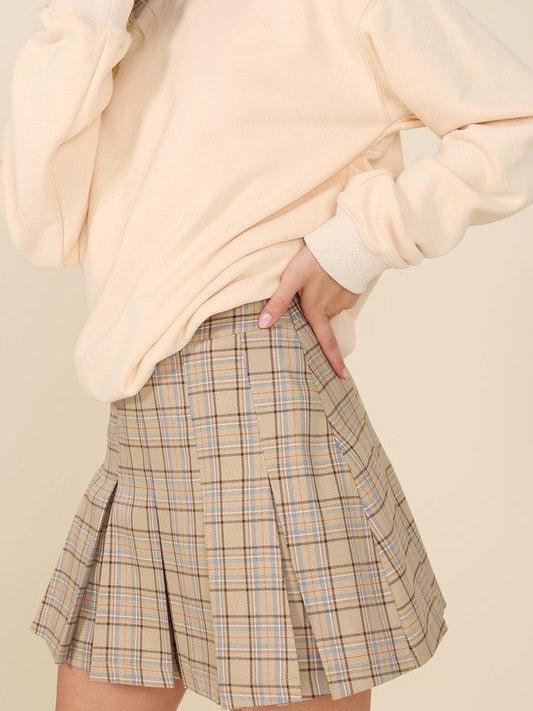 Butter Taffy Plaid Pleated Mini Skirt | Sale Rack-Shop Z & Joxa