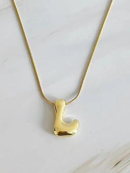 Calling my Name Balloon Gold Letter Initial Necklace-Necklaces-Shop Z & Joxa