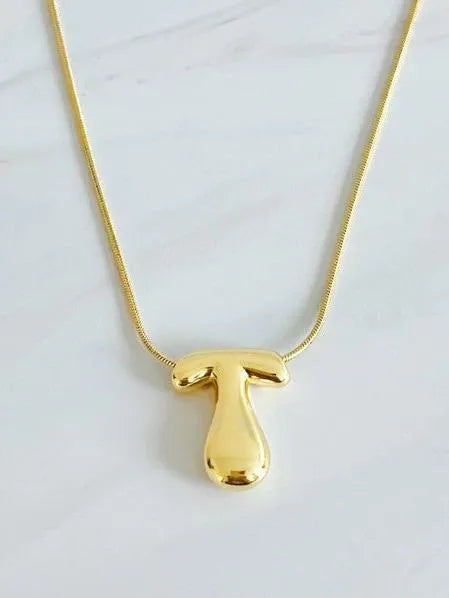 Calling my Name Balloon Gold Letter Initial Necklace-Necklaces-Shop Z & Joxa