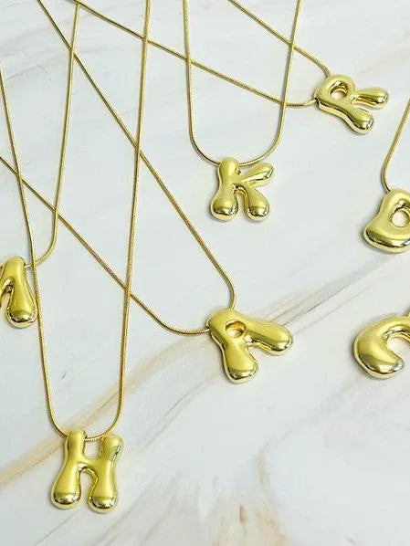 Calling my Name Balloon Gold Letter Initial Necklace-Necklaces-Shop Z & Joxa