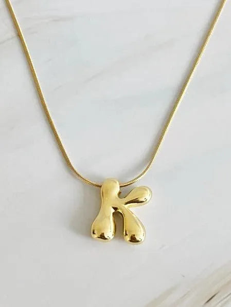 Calling my Name Balloon Gold Letter Initial Necklace-Women's Accessories-Shop Z & Joxa