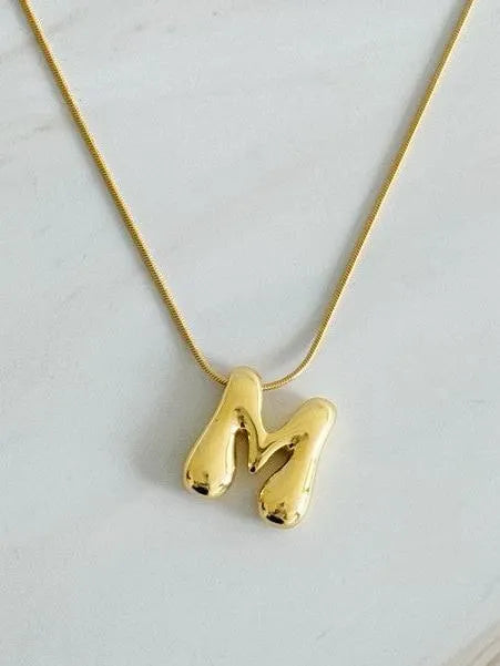 Calling my Name Balloon Gold Letter Initial Necklace-Women's Accessories-Shop Z & Joxa