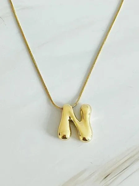 Calling my Name Balloon Gold Letter Initial Necklace-Women's Accessories-Shop Z & Joxa