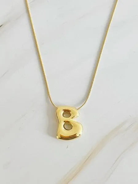 Calling my Name Balloon Gold Letter Initial Necklace-Women's Accessories-Shop Z & Joxa