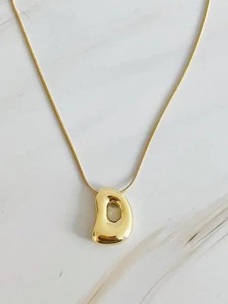 Calling my Name Balloon Gold Letter Initial Necklace-Women's Accessories-Shop Z & Joxa