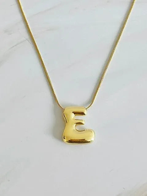 Calling my Name Balloon Gold Letter Initial Necklace-Women's Accessories-Shop Z & Joxa