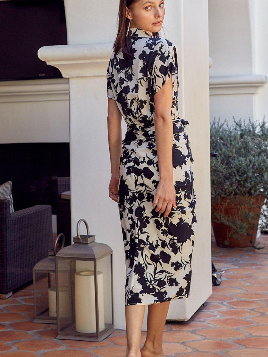 Carry Elegance Front Tie Midi Dress-Women's Clothing-Shop Z & Joxa