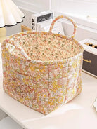 Carry It Cute Floral Quilted Storage Tote-Women's Accessories-Shop Z & Joxa