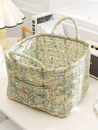 Carry It Cute Floral Quilted Storage Tote-Women's Accessories-Shop Z & Joxa