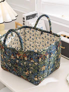 Carry It Cute Floral Quilted Storage Tote-Women's Accessories-Shop Z & Joxa