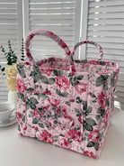 Carry It Cute Floral Quilted Storage Tote-Women's Accessories-Shop Z & Joxa
