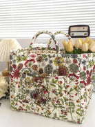 Carry It Cute Floral Quilted Storage Tote-Women's Accessories-Shop Z & Joxa